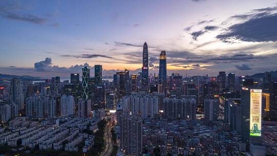 深圳城市夜景航拍延时