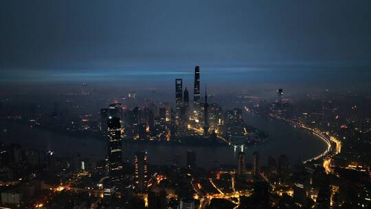 【合集】上海陆家嘴外滩地标宣传片平流夜景