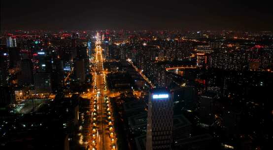 成都天府大道夜景延时4K视频素材模板下载