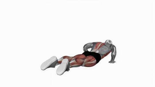 侧腹肌拉伸健身运动锻炼3D演示视频素材模板下载