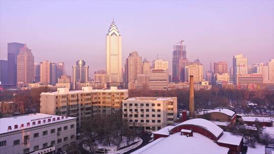 乌鲁木齐城市雪景延时