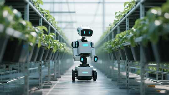 温室大棚内的科技机器人
