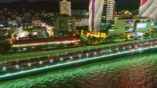 厦门演武大桥车流夜景