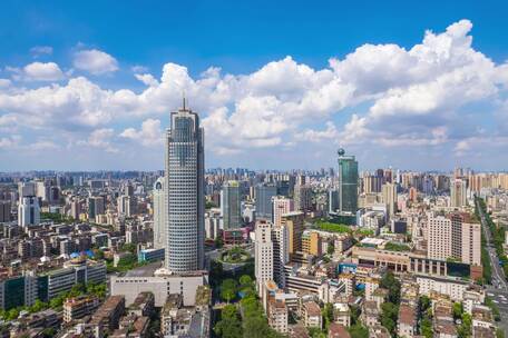 最新佛山市中心航拍延时大景