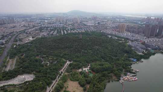 航拍安徽蚌埠张公山景区