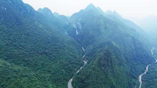 大自然瀑布山川河流