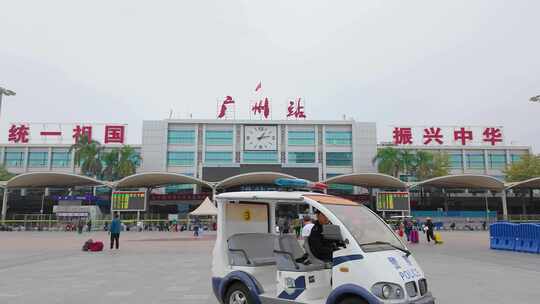 广东广州火车站人群人流延时城市风景风光素视频素材模板下载