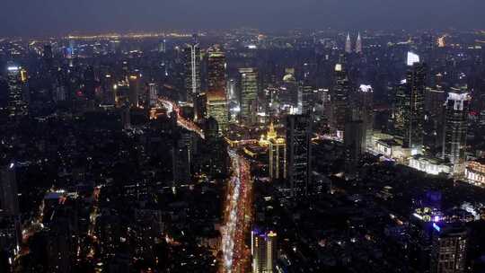 上海城市夜景航拍