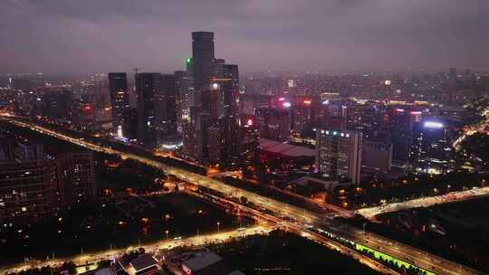 西安高新区锦业路夜景