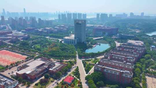 江西南昌航空大学前湖校区校园航拍风景风光