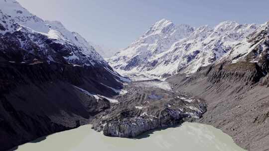 山顶，新西兰，雪，风景