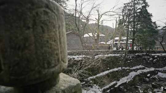 庐山冬天小溪雪后长冲河