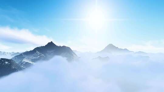 唯美雪山 雪山日出