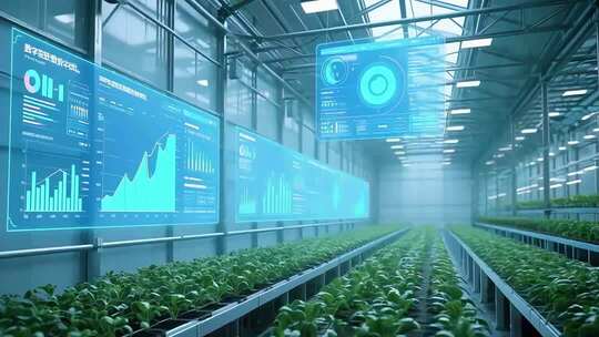 科技化温室大棚内数据展示