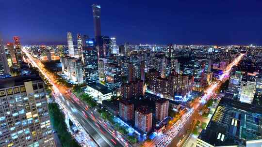 北京CBD夜景延时