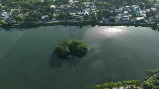 成都航拍 三圣乡 湖心岛 湖景 岛 住宅