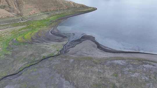 普莫雍措湖岸湿地风光