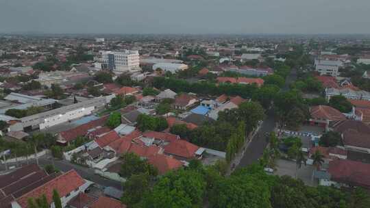 原创 印尼爪哇岛庞越城市建筑航拍风景视频素材模板下载