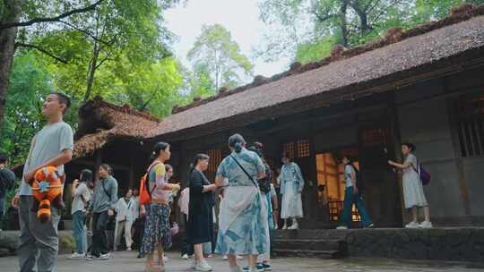 成都街景杜甫草堂茅屋故居