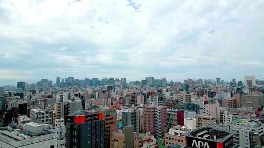 城市航拍日本东京市中心摩天大楼城市天际线