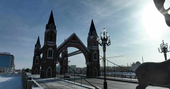新疆布尔津大桥冬季