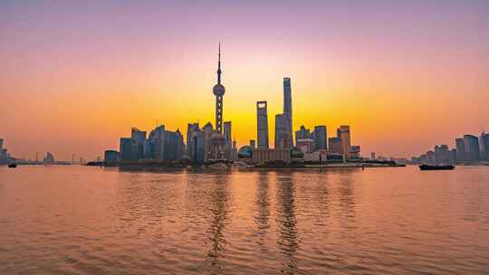 上海陆家嘴日出江景
