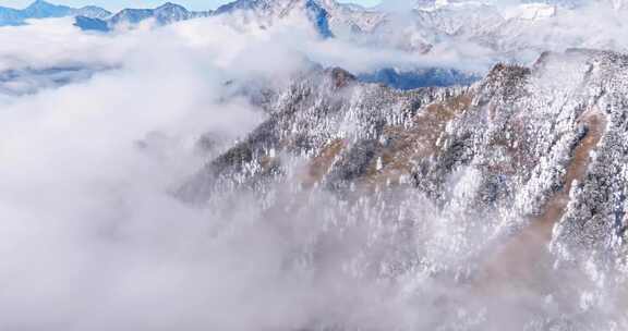 航拍四川大邑西岭雪山美丽冬天雪景