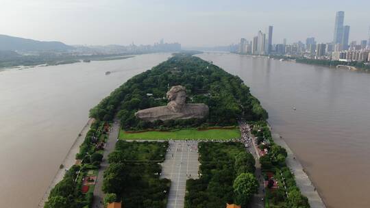 旅游景区湖南长沙橘子洲5A景区视频素材模板下载