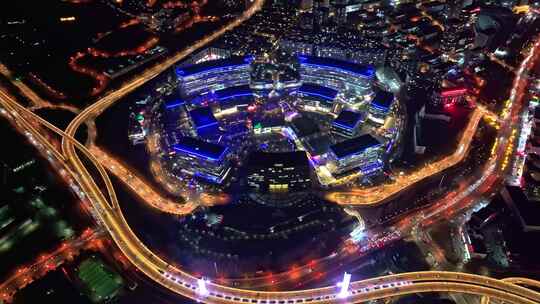 大连高新园区夜景航拍