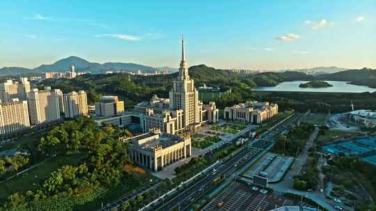 深圳北理莫斯科大学日落航拍