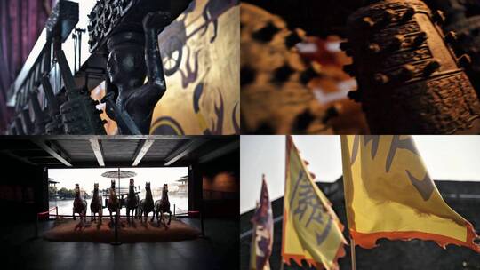 楚王车马阵 历史遗迹 编钟演奏场景高清在线视频素材下载