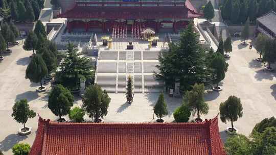 山东烟台南山景区南山禅寺航拍