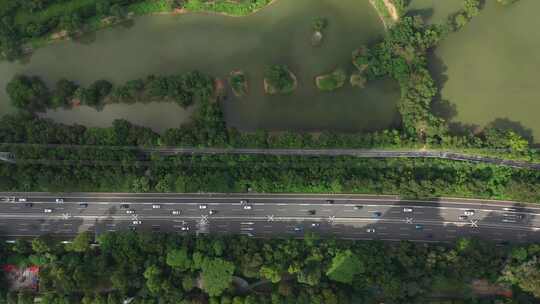 湿地公园城市郊区郊外乡村道路马路高速路