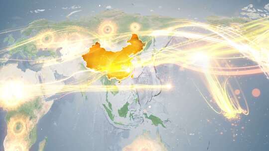 池州地图辐射到全世界全球连线