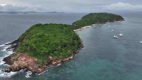 泰国普吉蜜月岛屿海滨自然风光航拍视频素材模板下载