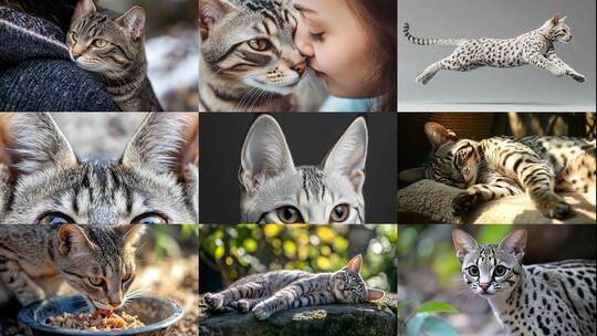 优雅埃及猫的日常萌态瞬间高清在线视频素材下载