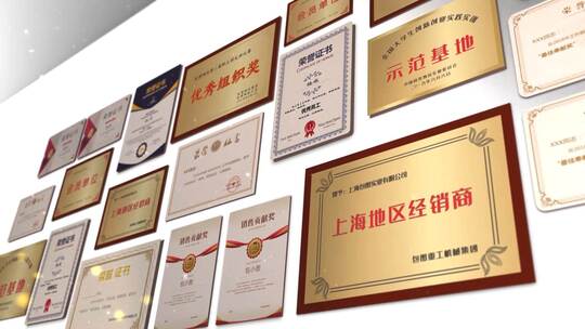奖牌证书专利照片墙AE视频素材教程下载