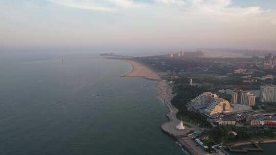 山东日照万平口海滨风景区4A景区航拍