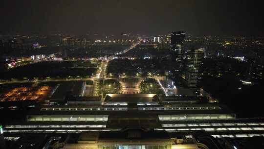 江苏常州城市夜景灯光航拍