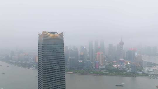 航拍上海北外滩 城市风光