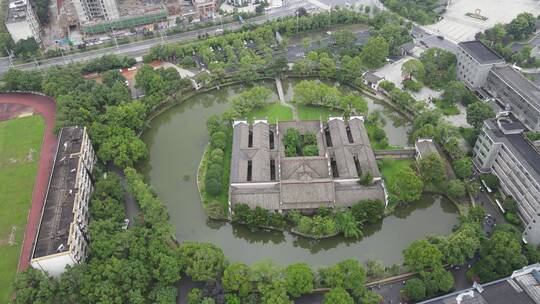 旅游景区湖南湘乡市东山书院4A景区航拍