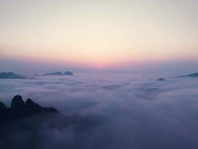 武夷山山间云海日出美景无人机延时摄影