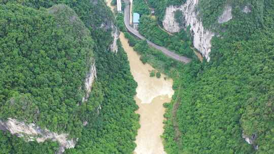 4k航拍广西黑水河（山川 峡谷 洪水）