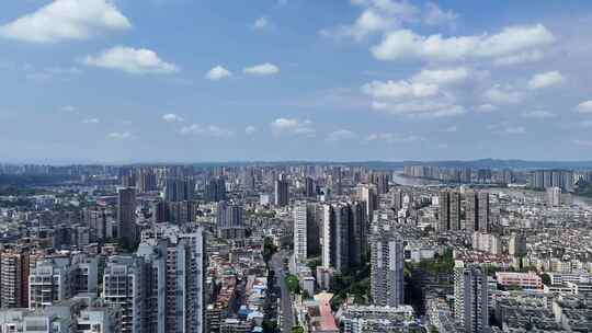 航拍四川乐山城市建设乐山大景