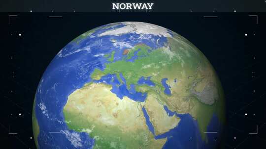 挪威地图来自地球与旗帜