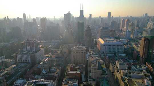 上海外滩黄浦区虹口区城市风景视频素材航拍