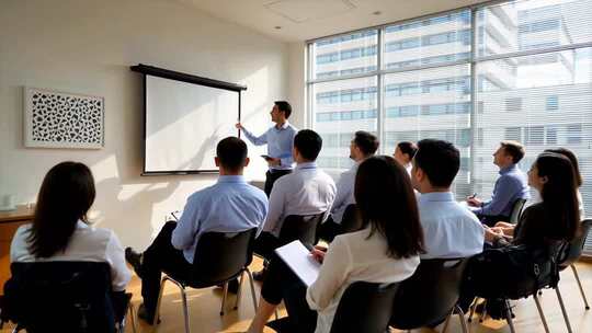 商业写字楼白领商务办公握手公司合作洽谈