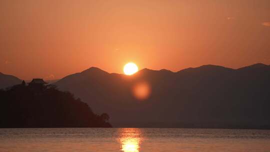 4k航拍泸沽湖自然风景
