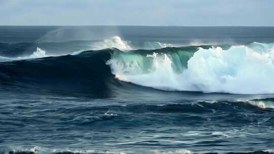 风浪汹涌的大海水花动态海面