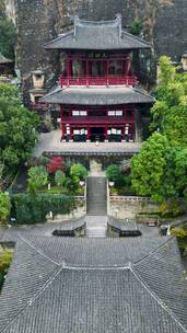 广元皇泽寺景区航拍风景